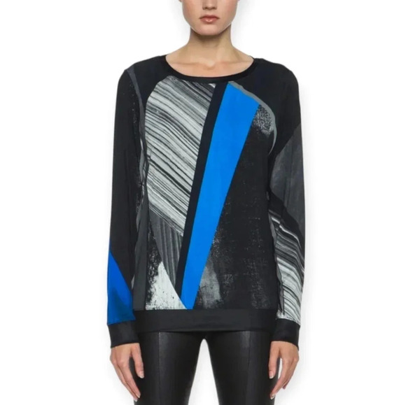 Helmut Lang Fracture Print Jersey Sweater Lightweight Long Sleeve Small - Picture 1 of 17